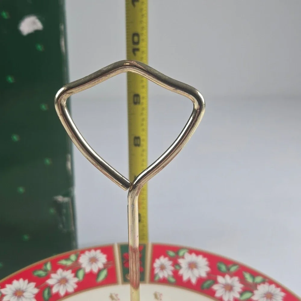 Vintage Charlton Hall Christmas Two-Tier Cake Cheese Dessert Server Holiday